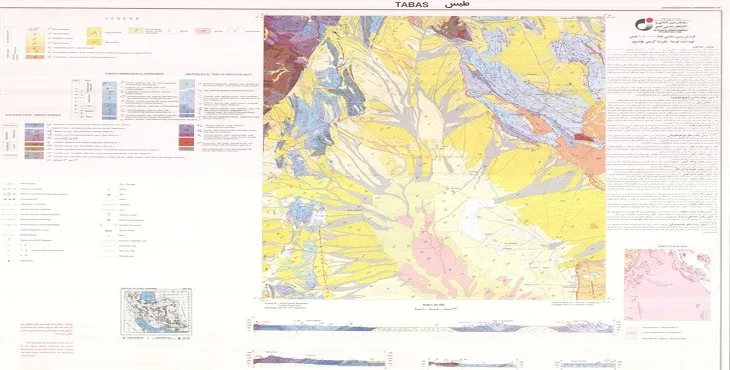 نقشه زمین شناسی محدوده شهری طبس + تصویر با کیفیت بالا