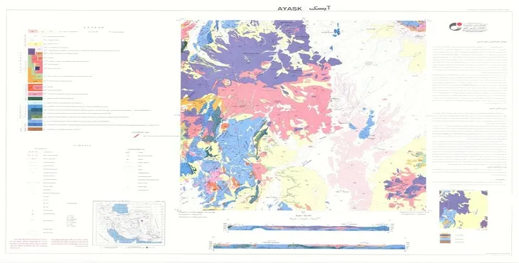 نقشه زمین‌ شناسی محدوده شهری آیسک + تصویر با کیفیت بالا