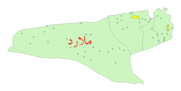 دانلود نقشه شیپ فایل (GIS) تقسیمات سیاسی شهرستان ملارد سال 1400