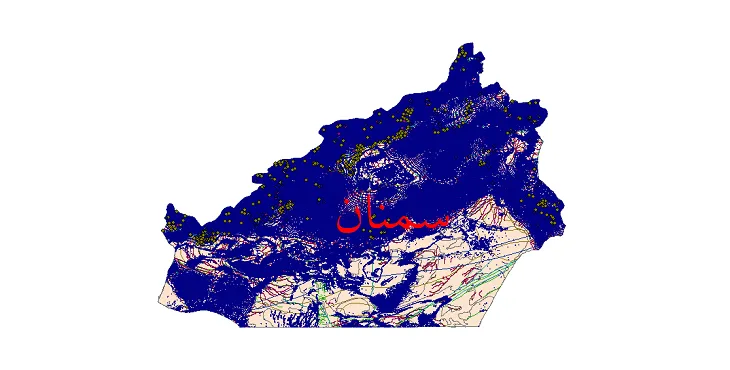 دانلود نقشه های شیپ فایل استان سمنان + کاملترین لایه GIS