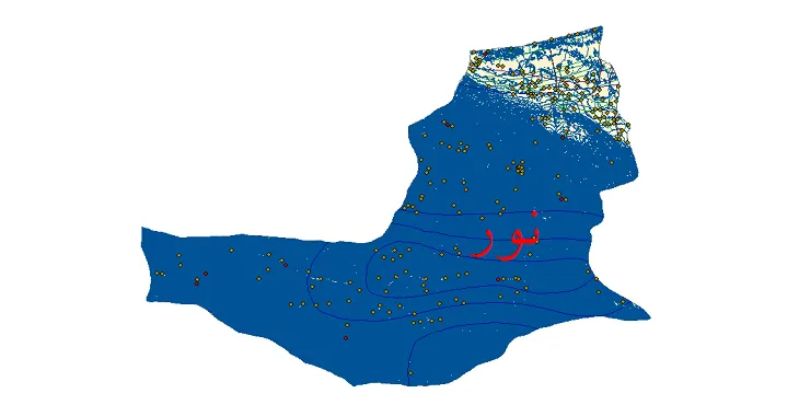 دانلود نقشه های شیپ فایل شهرستان نور + کاملترین لایه GIS