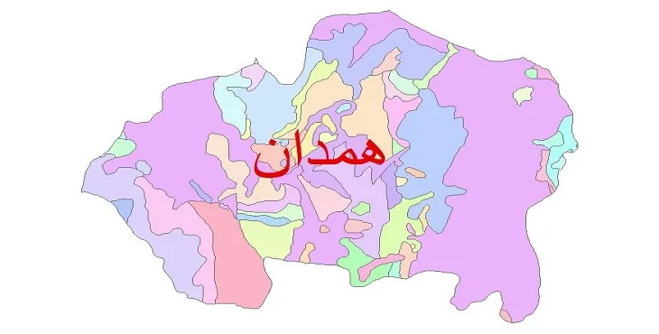 نقشه شیپ فایل (GIS) زمین شناسی شهرستان همدان