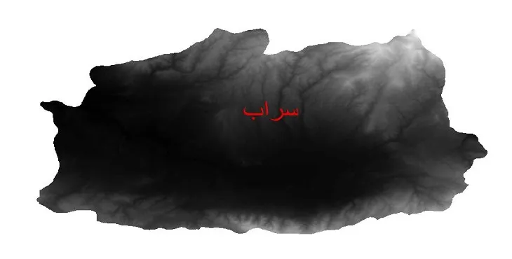 دانلود نقشه دم (DEM) شهرستان سراب | دقت 30 متر
