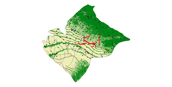 دانلود نقشه های شیپ فایل شهرستان آبیک + کاملترین لایه GIS