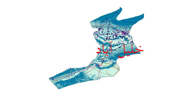 دانلود نقشه های شیپ فایل شهرستان خلیل آباد + کاملترین لایه GIS