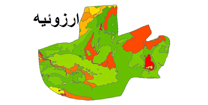 بروزترین نقشه شیپ فایل کاربری اراضی شهرستان ارزوئیه + PDF