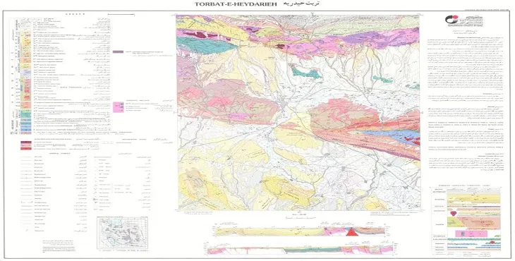 نقشه زمین‌ شناسی محدوده شهری تربت حیدریه + تصویر با کیفیت بالا