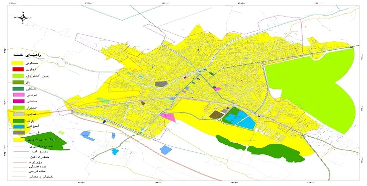 نقشه شیپ فایل (GIS) شهر لنگرود 1405 + عکس با کیفیت