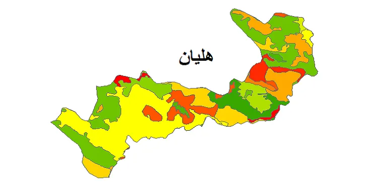 بروزترین نقشه شیپ فایل کاربری اراضی شهرستان هلیلان + PDF
