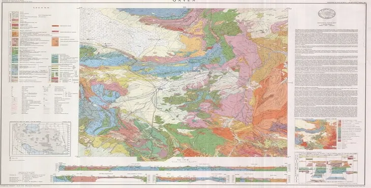 نقشه زمین شناسی محدوده شهری قائن + تصویر با کیفیت بالا