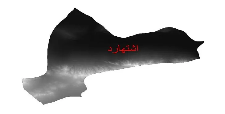 دانلود نقشه دم (DEM) شهرستان اشتهارد | دقت 30 متر