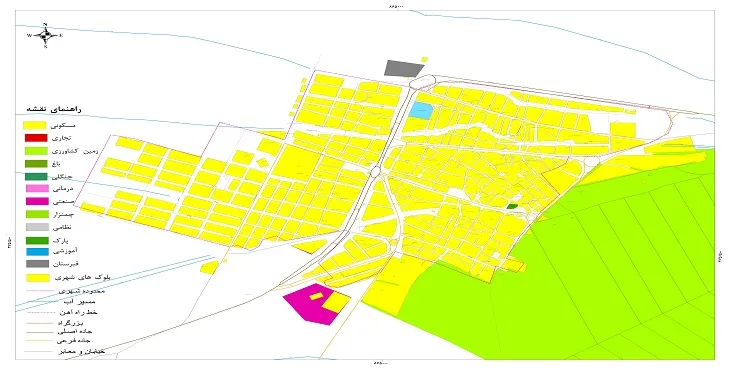 نقشه شیپ فایل (GIS) شهر فرخی 1404 + عکس با کیفیت