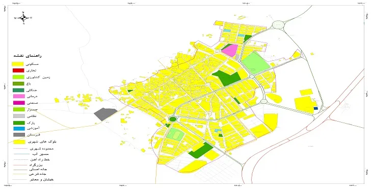 نقشه شیپ فایل (GIS) شهر بجستان 1404 + عکس با کیفیت