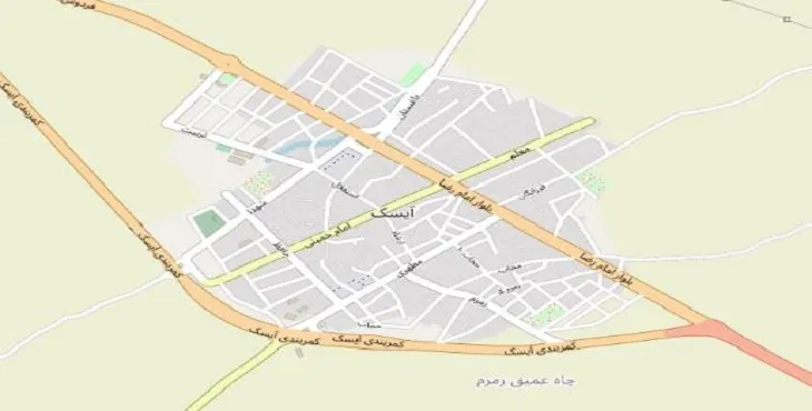 دانلود نقشه شهر آیسک + pdf با کیفیت بالا