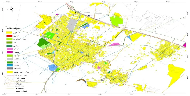 نقشه شیپ فایل (GIS) شهر گناباد 1404 + عکس با کیفیت