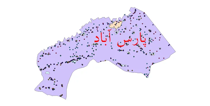 دانلود نقشه جمعیت نقاط شهری و روستایی شهرستان پارس آباد از سال 1335 تا 1395