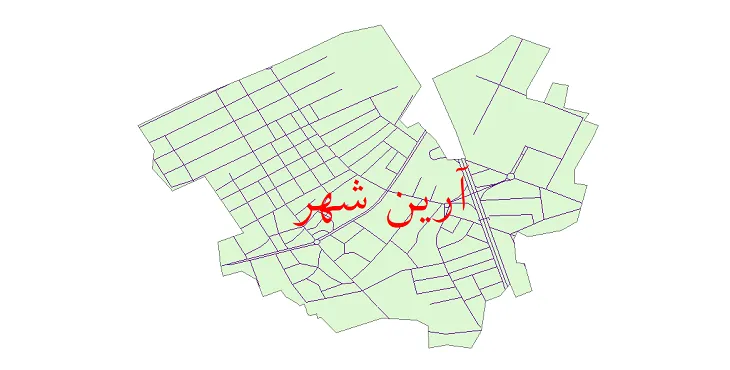 دانلود نقشه شیپ فایل شبکه معابر شهر آرین شهر