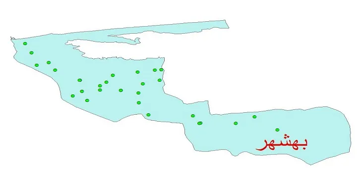 دانلود نقشه شیپ فایل کیفیت آب چاه های شهرستان بهشهر