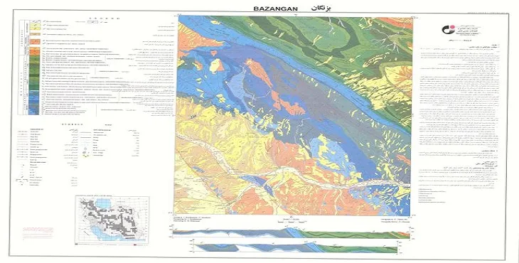 نقشه زمین‌ شناسی محدوده شهری بزنگان + تصویر با کیفیت بالا