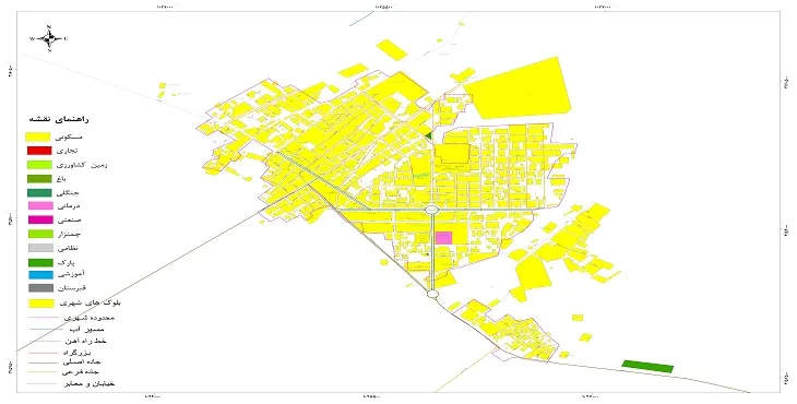 نقشه شیپ فایل (GIS) شهر ارزوئیه 1404 + عکس با کیفیت