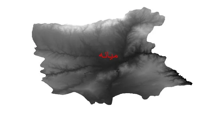 دانلود نقشه دم (DEM) شهرستان میانه | دقت 30 متر