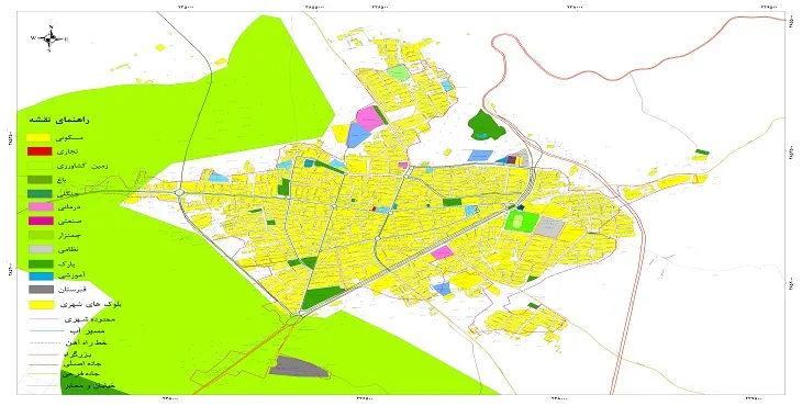 نقشه شیپ فایل (GIS) شهر اسدآباد 1405 + عکس با کیفیت