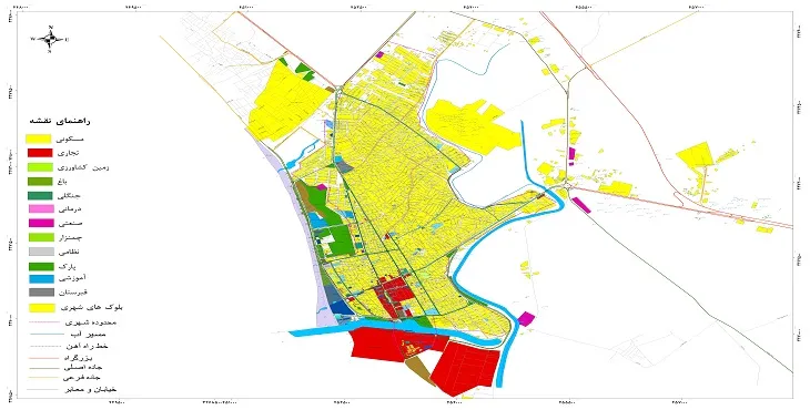 نقشه شیپ فایل (GIS) شهر بندر گناوه 1404 + عکس با کیفیت