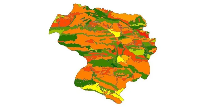 بروزترین نقشه شیپ فایل کاربری اراضی شهرستان شیروان + PDF