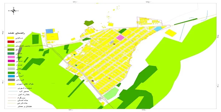 جدیدترین نقشه شهر آباده طشک | قابل چاپ + کیفیت بالا