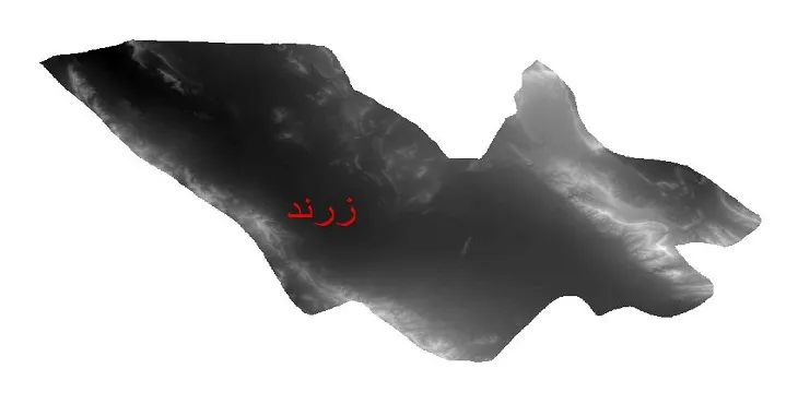 دانلود نقشه دم (DEM) شهرستان زرند | دقت 30 متر