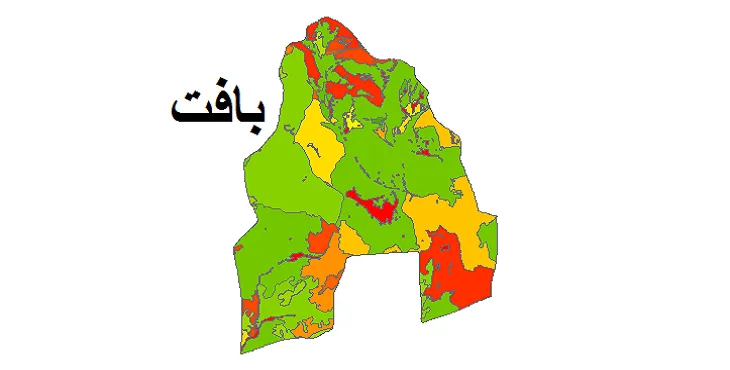 بروزترین نقشه شیپ فایل کاربری اراضی شهرستان بافت + PDF