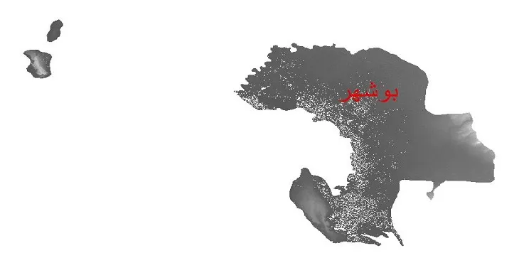 دانلود نقشه دم (DEM) شهرستان بوشهر | دقت 30 متر