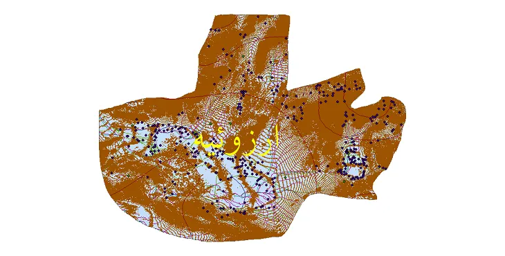 دانلود نقشه های شیپ فایل شهرستان ارزوئیه + کاملترین لایه GIS