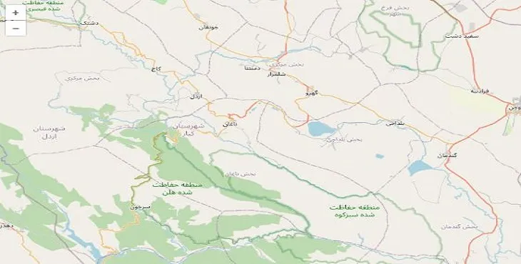 دانلود نقشه شهرستان کیار + pdf با کیفیت بالا