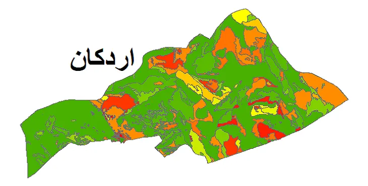 بروزترین نقشه شیپ فایل کاربری اراضی شهرستان اردکان + PDF