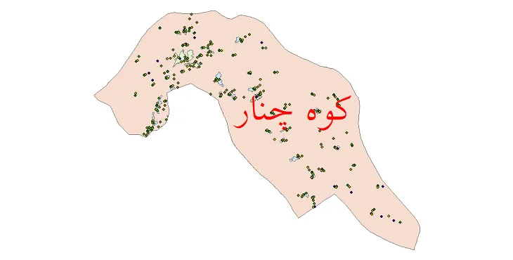 دانلود نقشه شیپ فایل جمعیت نقاط شهری و روستایی شهرستان کوه چنار از سال 1335 تا 1395