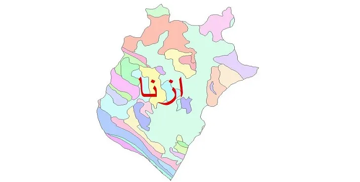 نقشه شیپ فایل (GIS) زمین‌ شناسی شهرستان ازنا