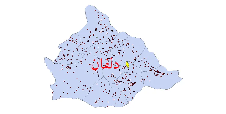دانلود نقشه شیپ فایل (GIS) تقسیمات سیاسی شهرستان دلفان سال 1400