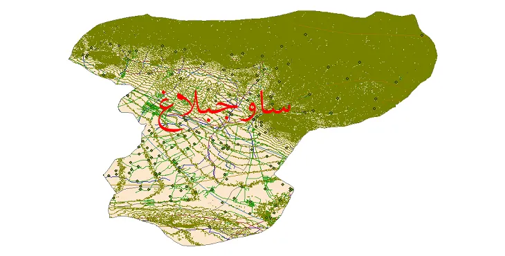 دانلود نقشه های شیپ فایل شهرستان ساوجبلاغ + کاملترین لایه GIS