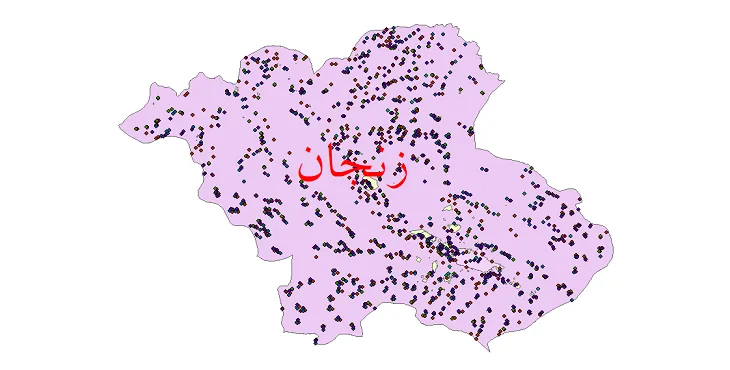 دانلود نقشه شیپ فایل جمعیت نقاط شهری و روستایی شهرستان زنجان از سال 1335 تا 1395