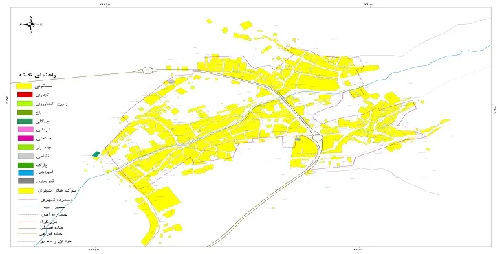 جدیدترین نقشه شهر دیباج | قابل چاپ + کیفیت بالا