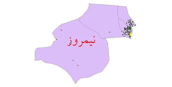 دانلود نقشه شیپ فایل (GIS) تقسیمات سیاسی شهرستان نیمروز سال 1400
