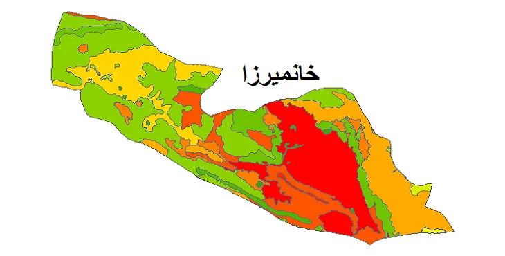 بروزترین نقشه شیپ فایل کاربری اراضی شهرستان خانمیرزا + PDF