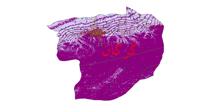 دانلود نقشه های شیپ فایل شهرستان گرگان + کاملترین لایه GIS