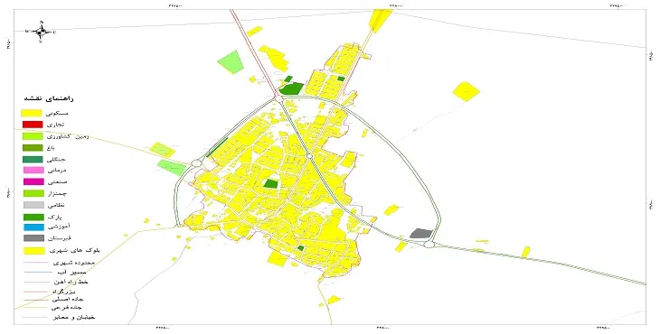 نقشه شیپ فایل (GIS) شهر قروه درگزین 1405 + عکس با کیفیت