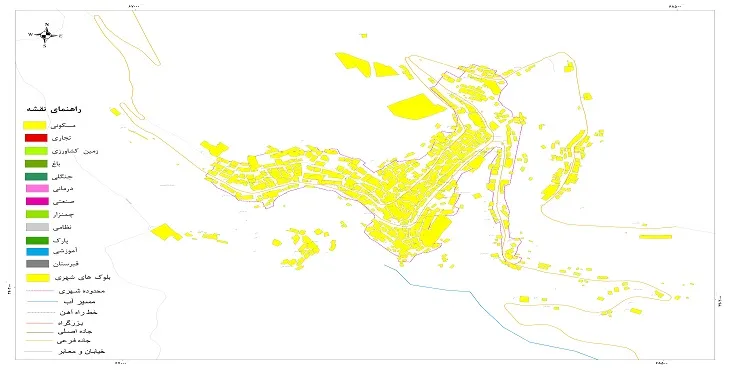 نقشه شیپ فایل (GIS) شهر نودشه 1404 + عکس با کیفیت