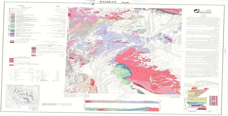 نقشه زمین‌ شناسی محدوده شهری بصیران + تصویر با کیفیت بالا