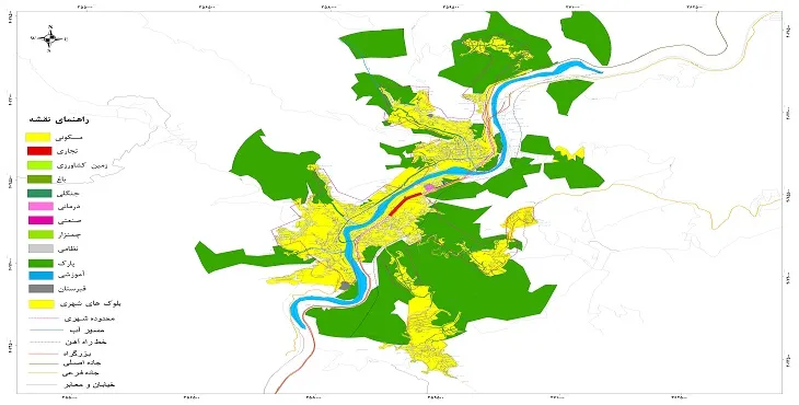 نقشه شیپ فایل (GIS) شهر رودبار 1405 + عکس با کیفیت