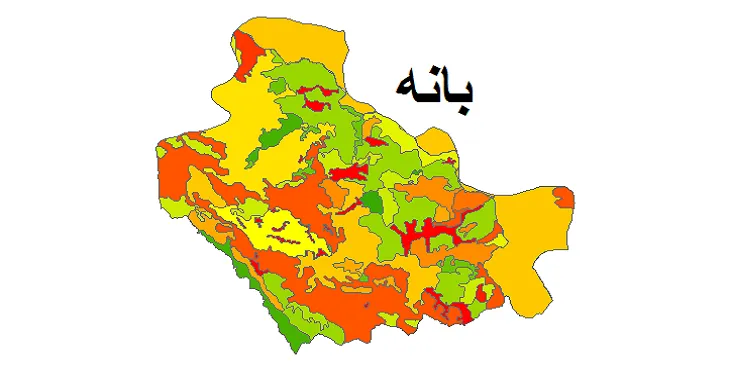 بروزترین نقشه شیپ فایل کاربری اراضی شهرستان بانه + PDF