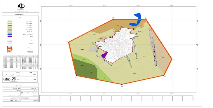 نقشه محدوده و حریم شهر بجستان | کیفیت بالا